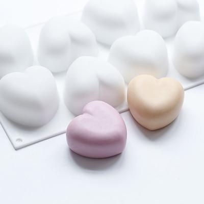 8 Holes Heart Shape Silicone Molds 3D Handmade Soap Molds Soap Making Fondant