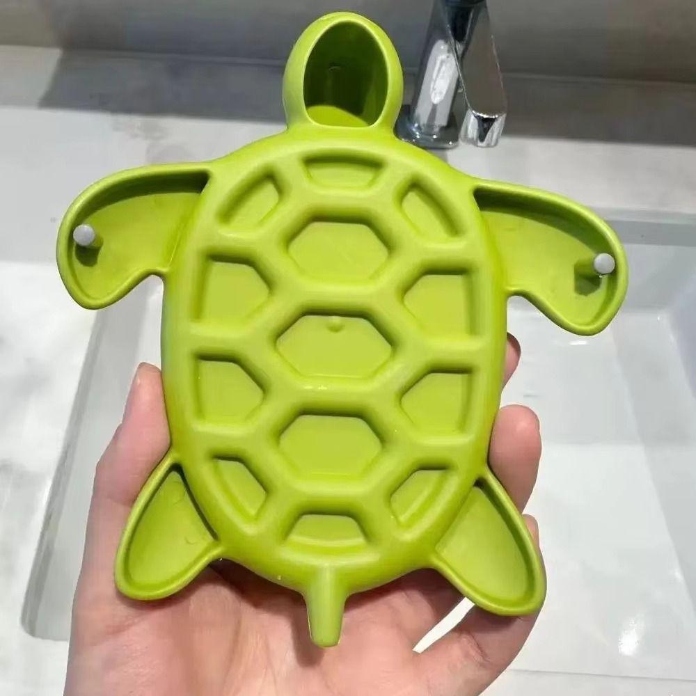 Plastic Turtles Shape Soap Box Cute Soap Holder Creative Drain Soap Holder Box Laundry
