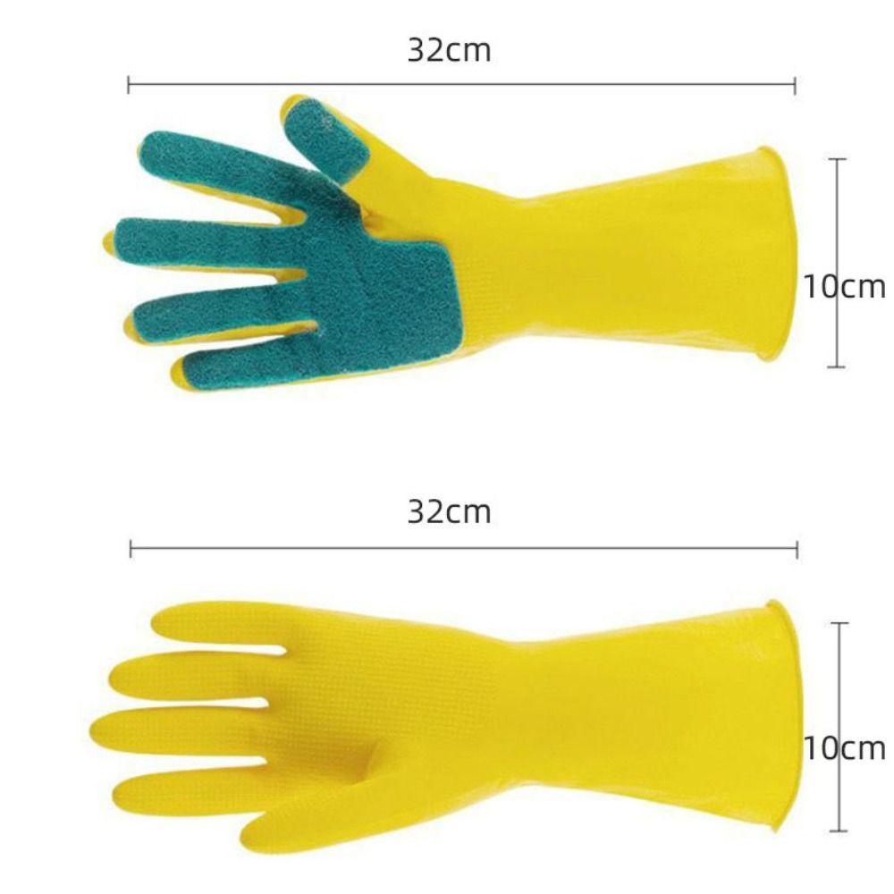 Right Hand with Cleaning Cloth Dishwashing Cleaning Gloves Lengthened Laundry Gloves