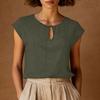 Women's Retro Fashion Casual Thin Round-Neck Sleeveless Crewneck Top
