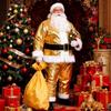Golden Christmas Santa Costume Set Stage Performance Outfit Unisex 18-24Y