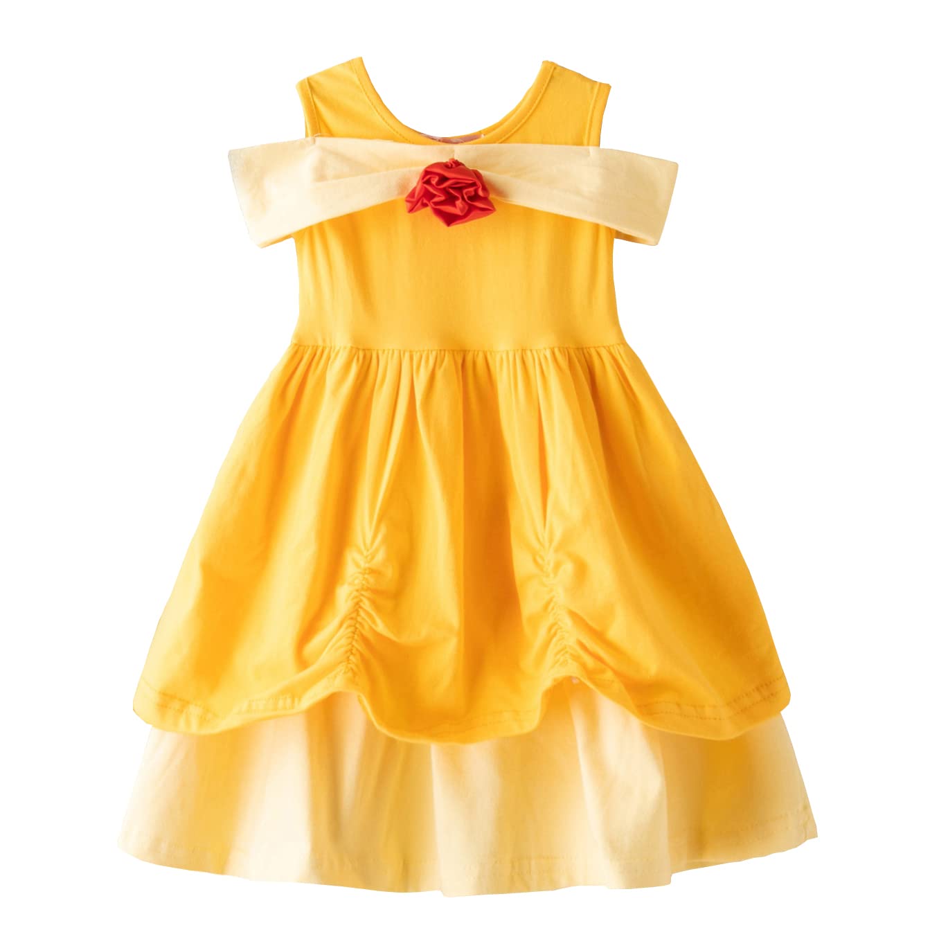

[Dressy Daisy] Toddler Girls Belle Costume, Princess Cosplay, Kids Skirt, Beauty and the Beast Dress, Halloween Costume, Size 2-3 Years Old, Yellow,