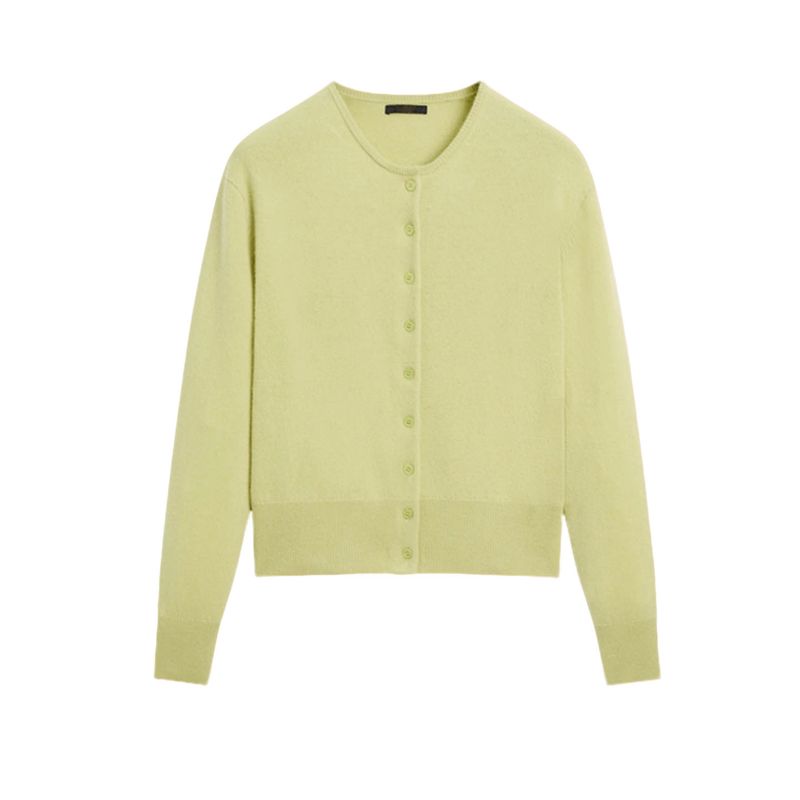MD Autumn New Women Clothes Commuter Style Solid Soft Glutinous Fleece Blended Round Neck Knitted Cardigan 5770593