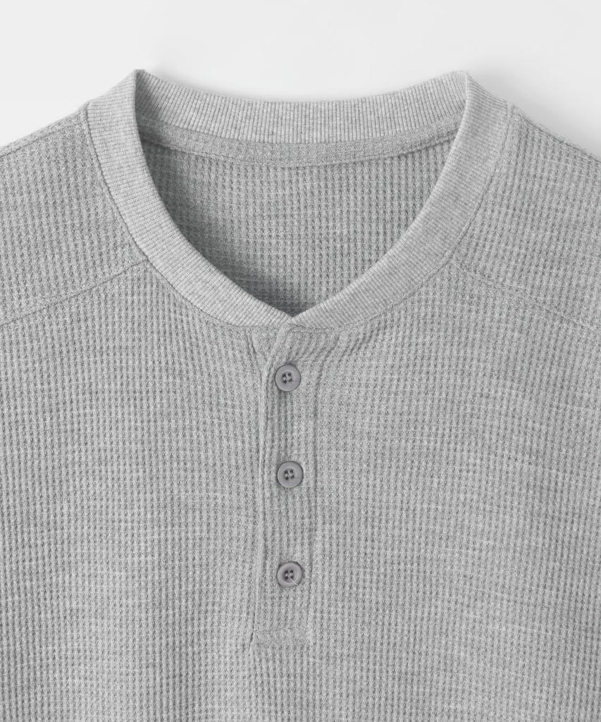 INDUST Cut-Line Waffle Henley Neck Short Sleeve T-Shirt_3Color