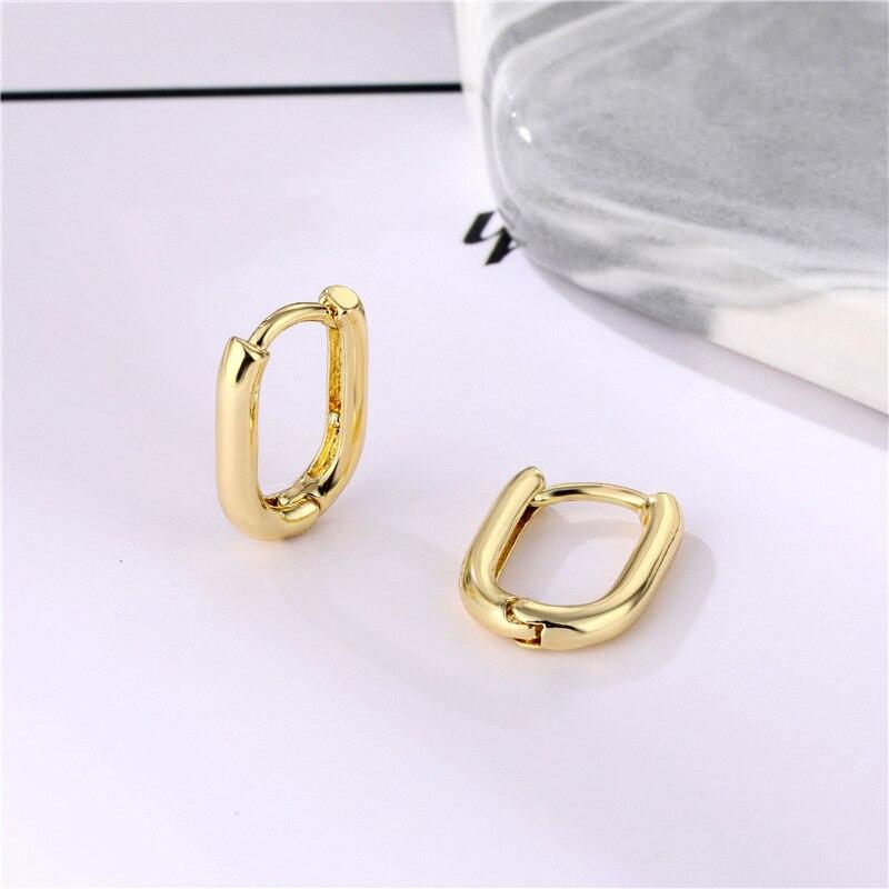 1 Pair Circle Ear Hoop Earrings U-shaped Women's Dangle Hoop Earring Gift