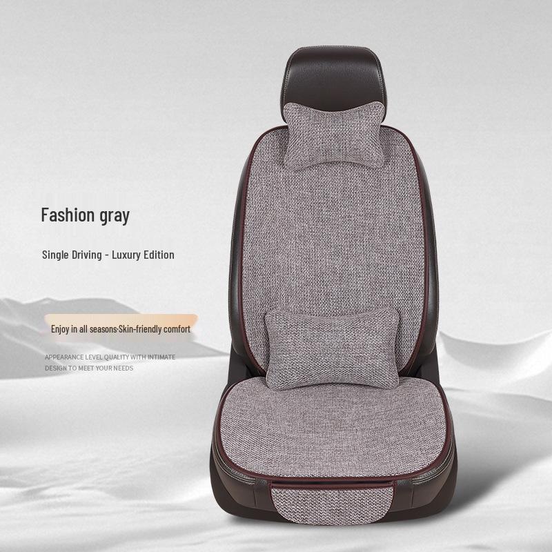 

Универсальный дышащий льняной комплект чехлов на сиденья автомобиля на четыре сезона - 7 штук, с полным охватом