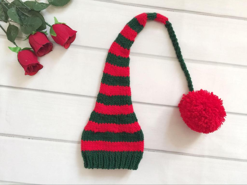 Winter Baby Long Tail Pom Pom Hat - Photography & Christmas Props for Children