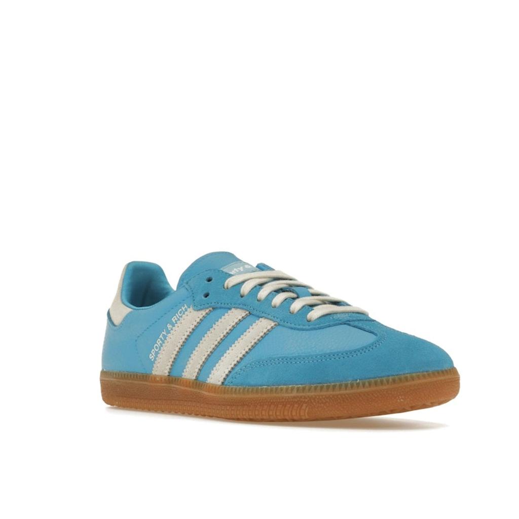 Sporty & Rich X Adidas Samba OG Blue Rush Unisex Sneakers Cream-White Gum IE6975