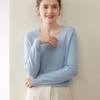 2025 Autumn/Winter Women's V-Neck Seamless Cashmere Sweater: Versatile Knitted One-Piece Pullover Base Layer