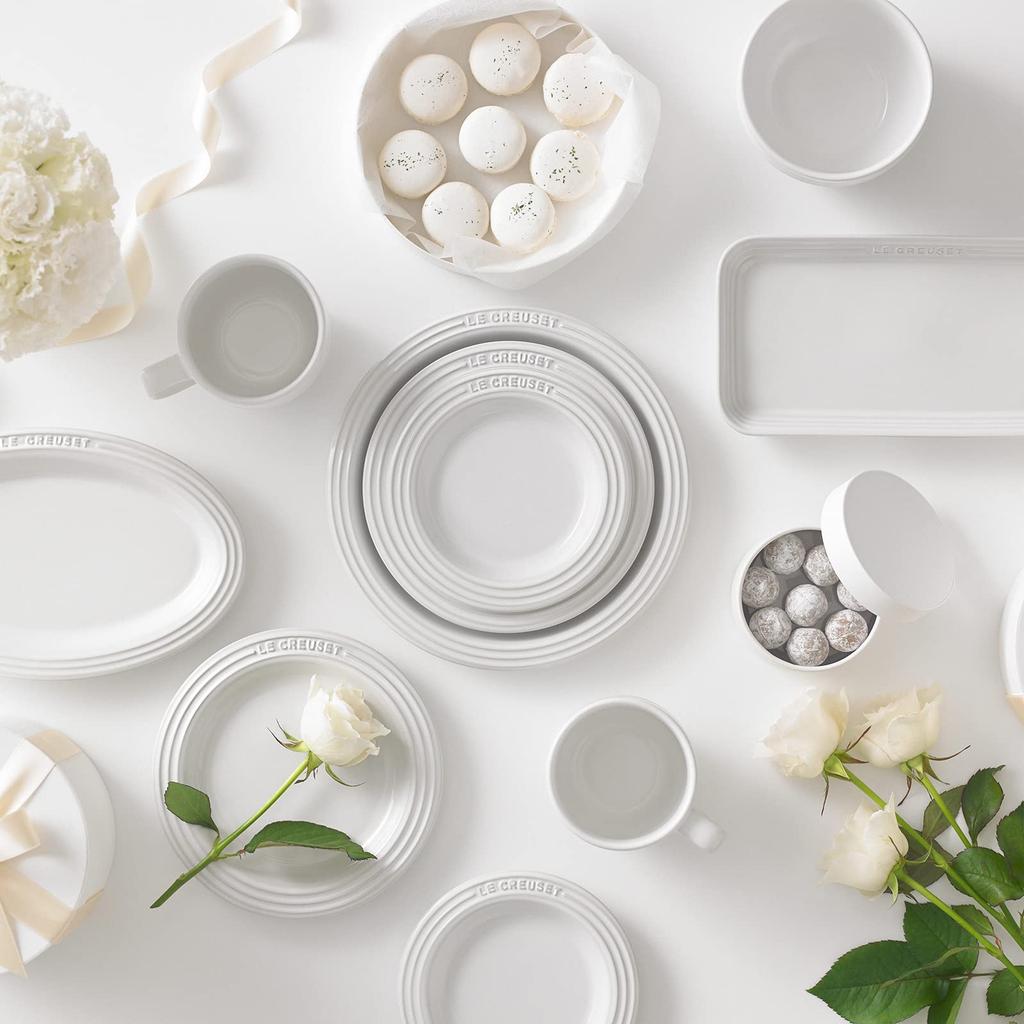 Le Creuset Bowl, Deep Plate, 500ml, White, Heat and Cold Resistant, Microwave, Oven, and Dishwasher Safe [Official Japanese Product]