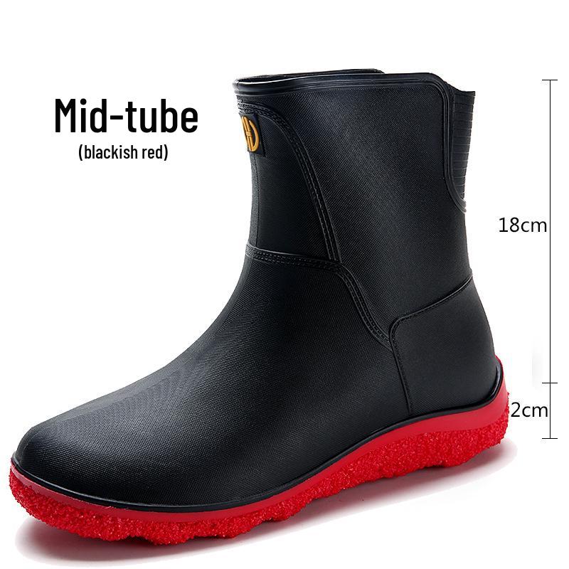 Men's Low-Top Non-Slip Waterproof Rain Boots for Fishing, Men/Women/Teenagers Rubber Shoes