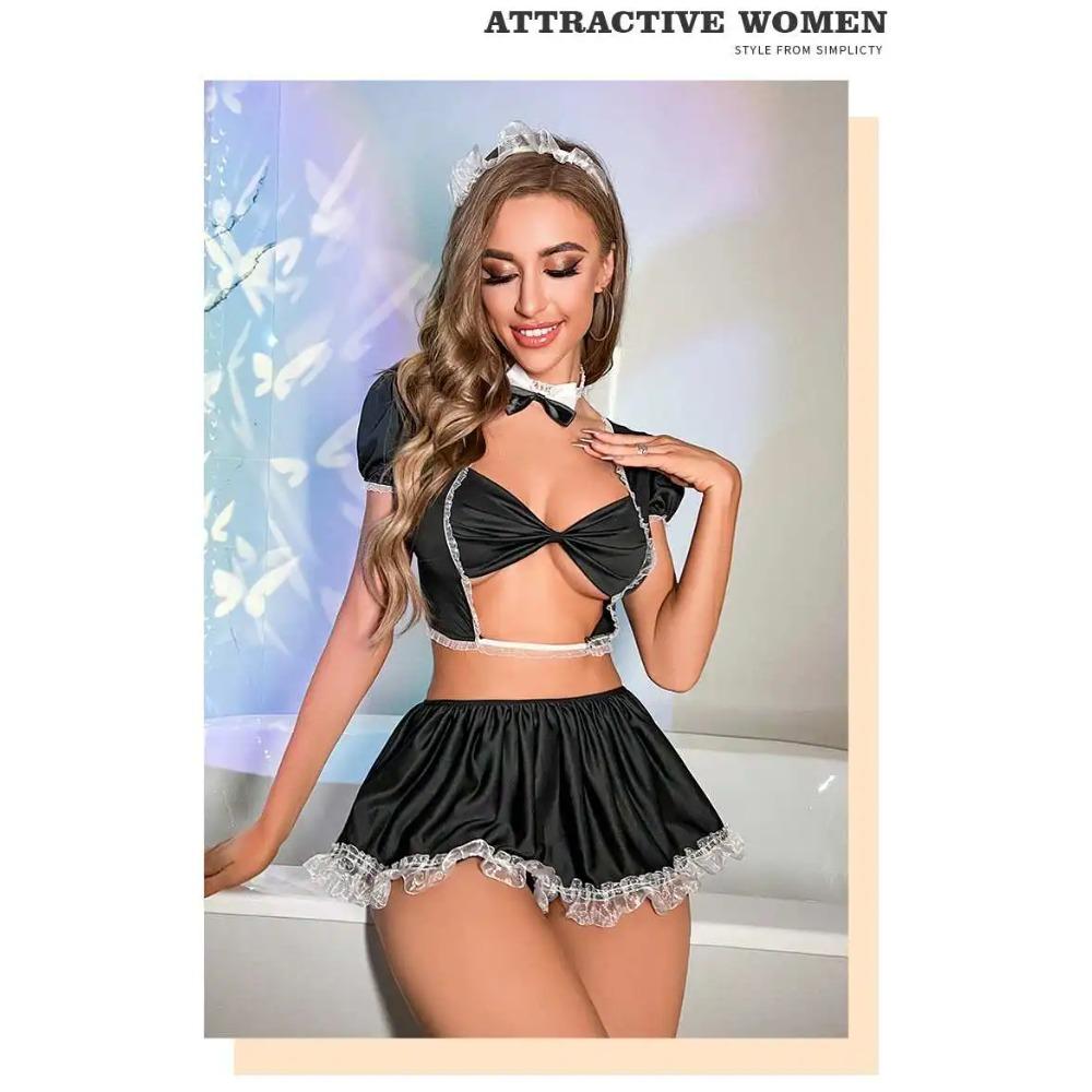 New Women's Eroitc Open Crotch Roleplay Maid Lingerie Dress Adult Lady Nude Cosplay Costumes Spicy Night Fliter Clothes