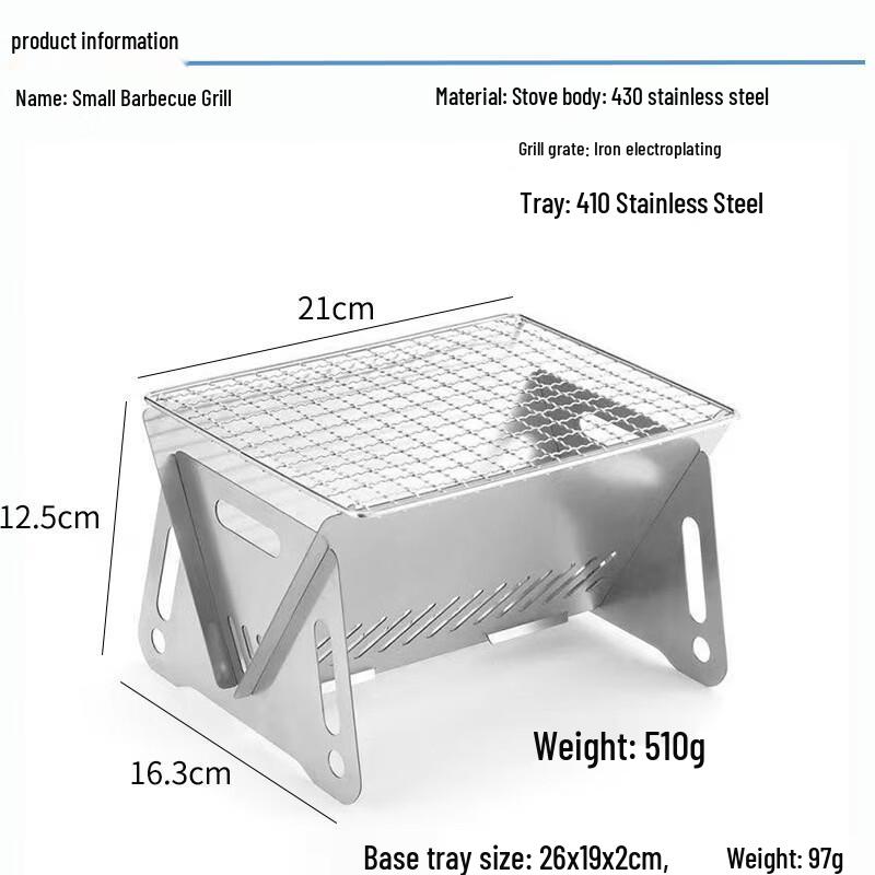 Zhishi Portable Camping Charcoal Grill