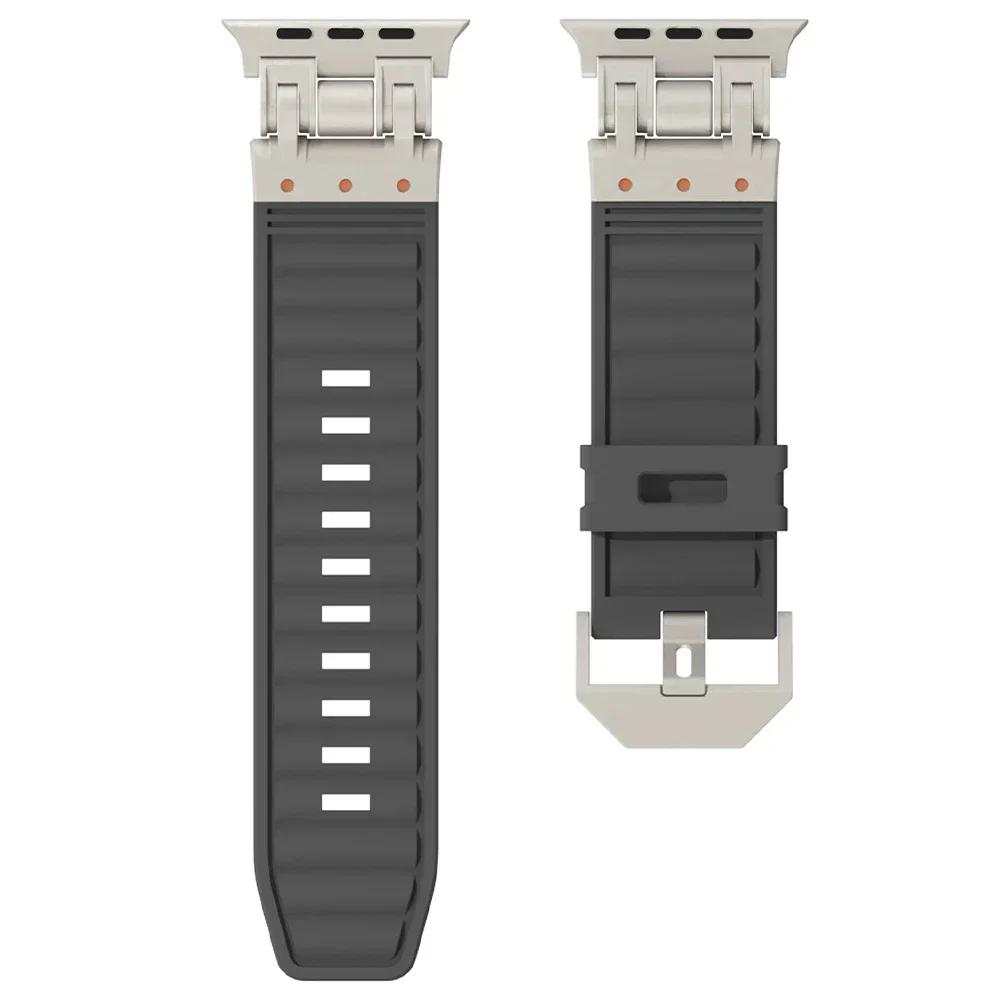 Correa Deportiva de Silicona Para Apple Watch Ultra 2 49mm 45mm 44mm 42mm Correa de Goma Suave Para iWatch Series 9 8 7 6 5 4 se Pulsera para Hombre