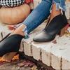 Large Size Middle Heel Chelsea Boots Autumn and Winter New Pointed Women's Boots