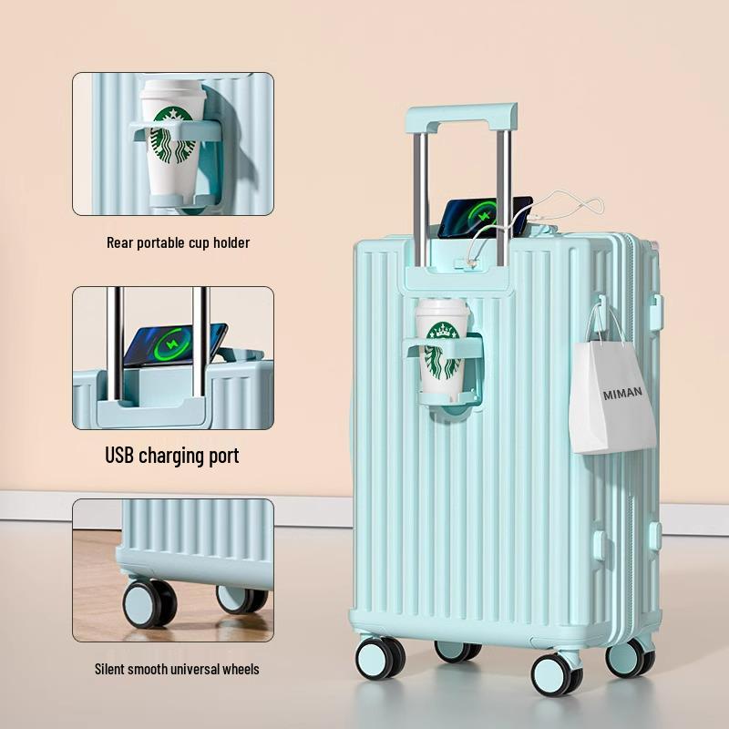 Women's High-Value Sturdy 20/24-Inch Mother-Child Trolley Case with Combination Lock for Travel