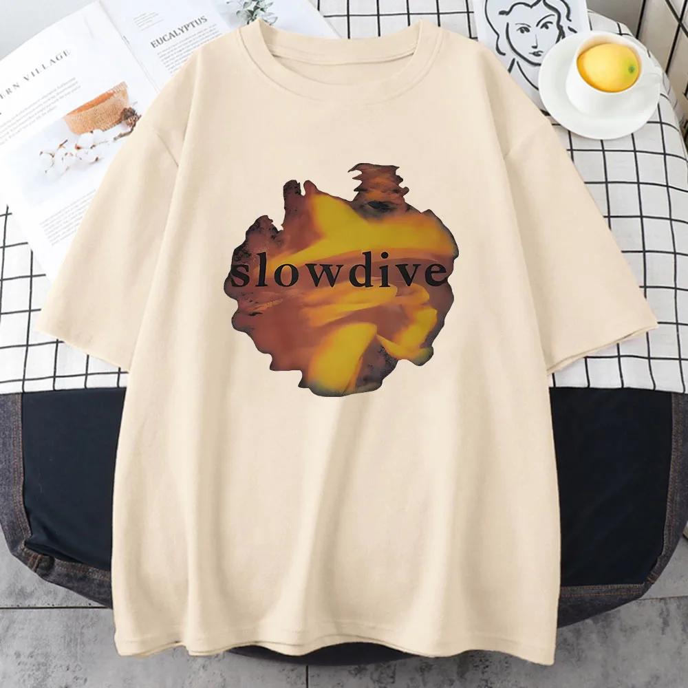 Tylko na jeden dzień Album Slowdive Drukowanie T-shirtów Rock Band Souvlaki Album Graficzny Grunge Moda Pop Letnie T-shirty Bawełniane koszulki