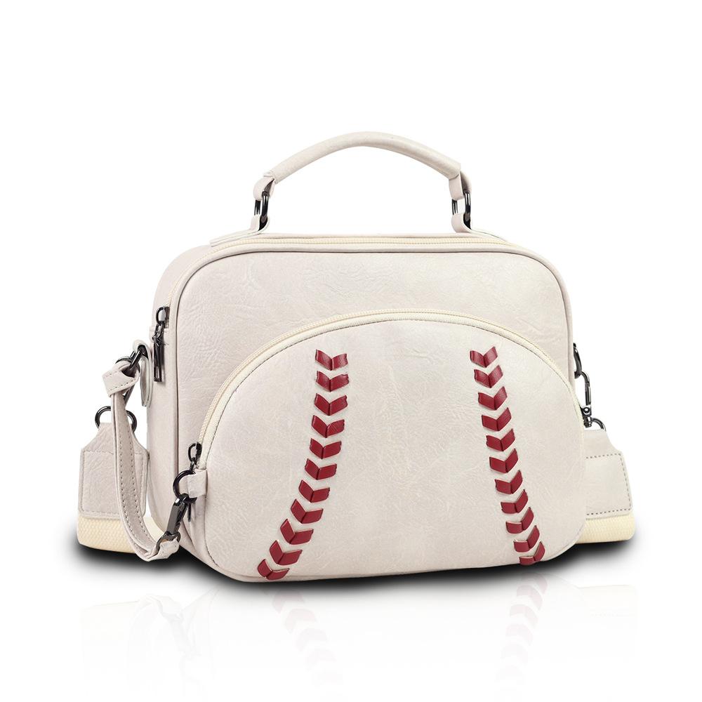 

Ladies Crossbody Bag 2-in-1, Baseball-shaped Hand-held Shoulder Bag, Small Bag Detachable Strap Woven 25*7.5*18.5cm