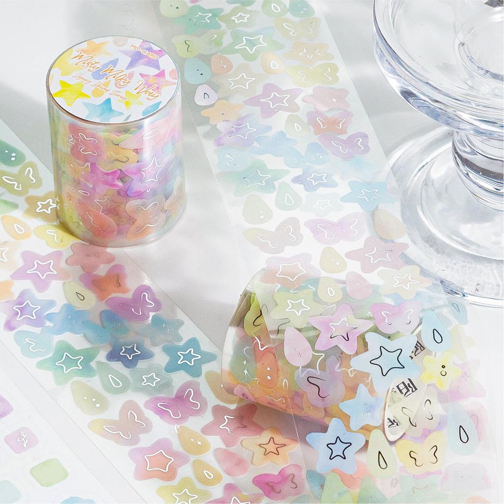 Colored Ink Wash Pattern Speckled Decorative Die-cutting Tape DIY Scrapbook Decoration Album Envelope Diary Marking Stationery