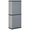Garden Storage Cabinet with 3 Shelves Gray & Black 68 x 40 x 168 cm