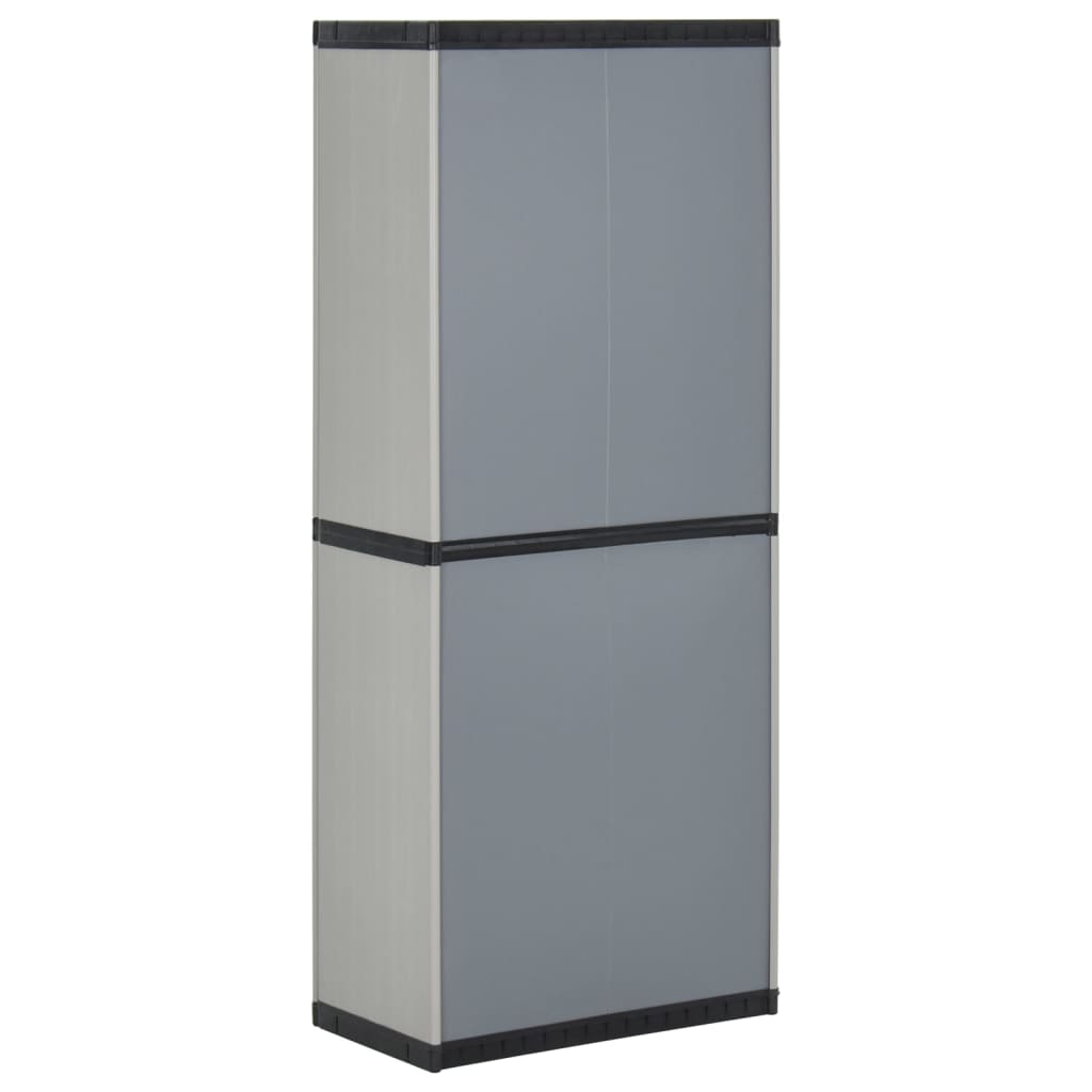 Garden Storage Cabinet with 3 Shelves Gray & Black 68 x 40 x 168 cm