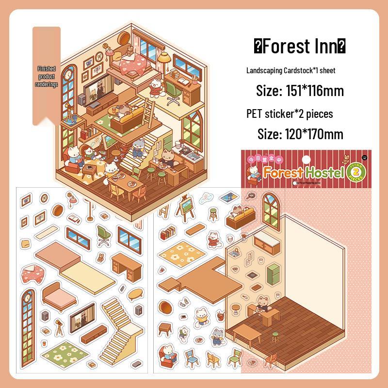 Infeel.Me 2.5D Scenery Stickers - 6th Edition Student Miniature Decoration Stickers