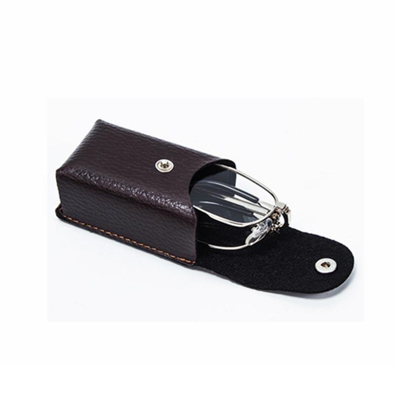 Compact Anti-Blue Light Folding Reading Glasses with Portable Leather Case
