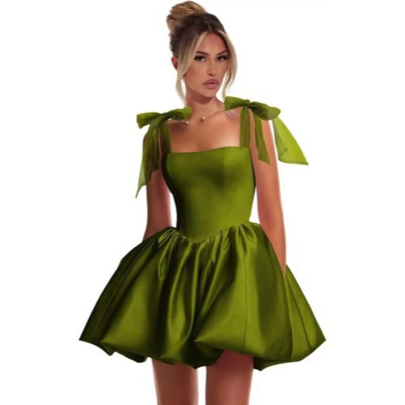Elegant Bowknot Evening Dress Women Short Party Gown Cocktail Slim Fit Sleeveless Formal Birthday Gala