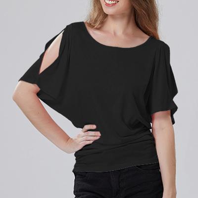 Blouse Bat Sleeves Off Shoulder Women Short Round Neck Loose Shirt for Party