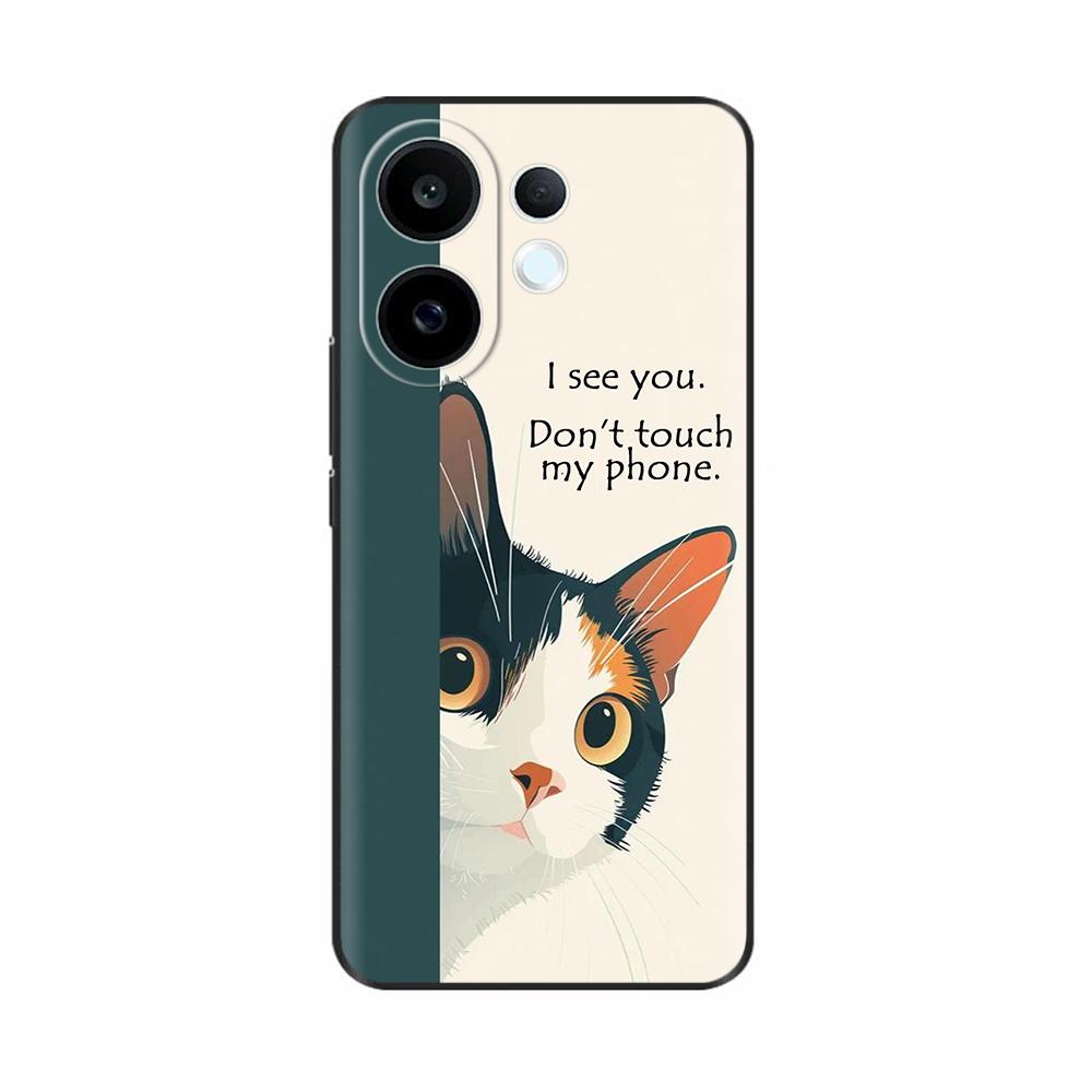 Coque en Silicone Pour Vivo S30 VivoS30 Funda Chat Fleur Rose Panda Mignon Dessin Animé Peint Coque Anti-Choc Pare-chocs Étui de Téléphone Portable
