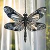 Dragonfly Acrylic Suncatcher Stained Glass Effect Bohemian Window Hanging Ornament for Indoor Outdoor Garden Decor Gifts for Mom Women