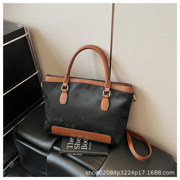 

Новая модная сумка-мессенджер на плечо с контрастными цветами, повседневная, простая, для работы, большой вместимости, универсальная сумка темно-коричневого