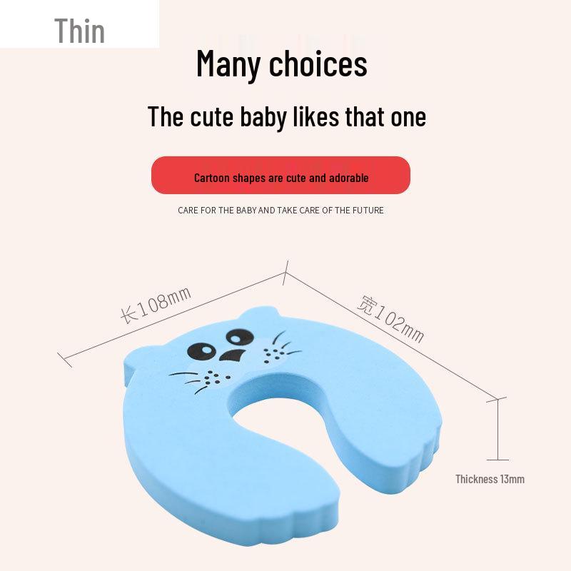 Kids' EVA Cartoon Animal Door Stopper - Pinch-Proof Safety Clip