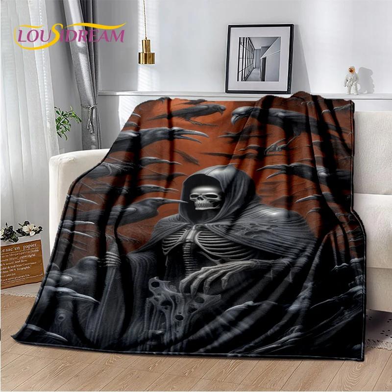 2025 New Gothic Horror Character Skull Ghost Spirit Soft Blanket,Soft Throw Blanket for Home Bedroom Bed Sofa Picnic Travel Gift
