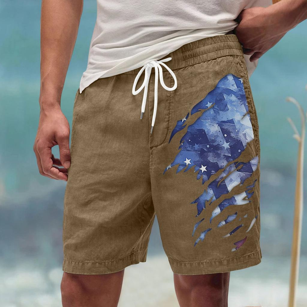 Męskie letnie, duże, swobodne, luźne spodnie sportowe, szorty plażowe