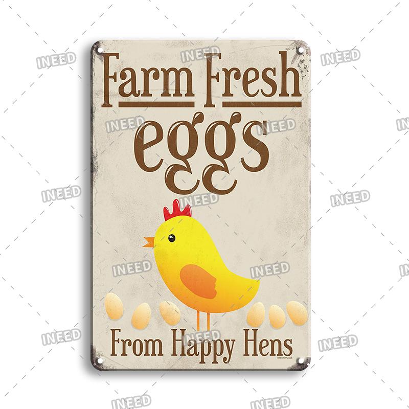 INEED Vintage Decor Fast Food Breakfast Lunch Tin Sign Wall Posters Metal Sign Art Plate Kitchen Decorative Plaque Metal Decor