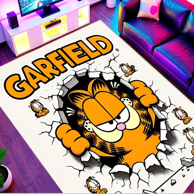 Garfield Print Rug, Washable Floor Carpet, For Entryway Dorm Laundry Room Office Study, Home Decor Birthday Christmas Gift
