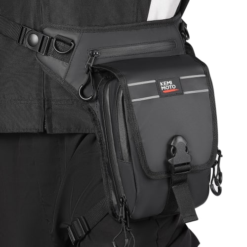 KEMIMOTO Bike Leg Bag, 2L Capacity, Leg Pouch, Hip Bag, 3-chamber Structure, Built-in Sorting Pocket, Bike Waist Bag, Multifunctional Waist Pouch, Wat