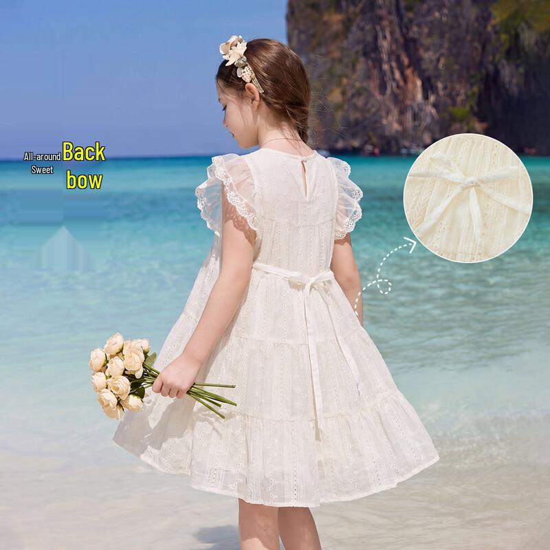ASK JUNIOR Girls' Summer Cap-Sleeve Mesh Princess Dress