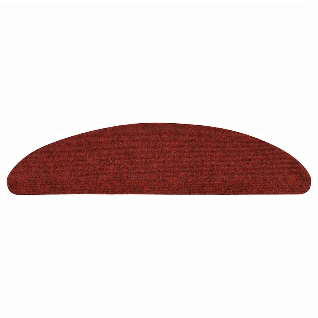 Self Adhesive Stair Treads 10 pcs 56 x 17 x 3 cm Burgundy Red Semi Round