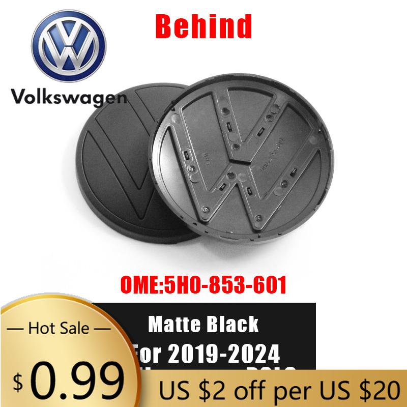 For VOLKSWAGEN VW 1Pc  For Volkswagen Polo 2019-2024 139mm 110mm 5H0853601D VW Car Logo Emblem Hood Front And Rear Tail Mark Rea