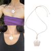 Natural Seashells Necklace Ocean Theme Plum Blossom Pendant Clavicle Chain for Women Girl Holiday Summer Jewelry Gift