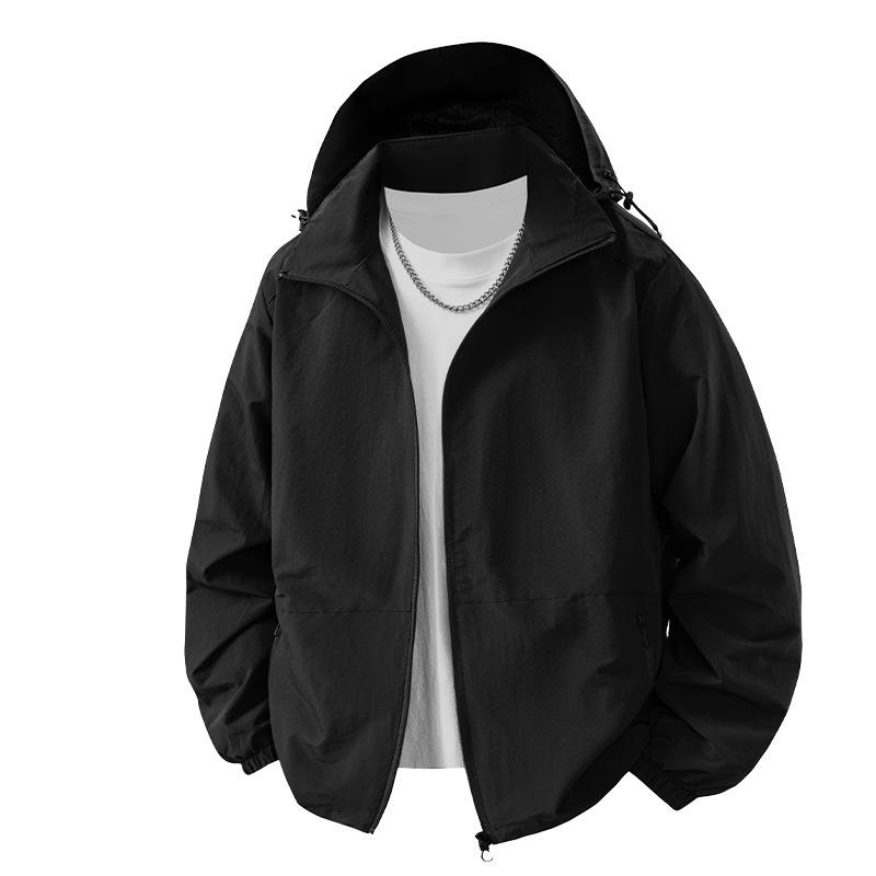 New autumn and winter sunscreen clothing stand-up collar jacket men's jacket men's casual hooded trendy casual versatile jacket
