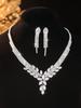 Elegant Bride Jewelry Set: European & American Necklace & Earrings for Evening Gowns