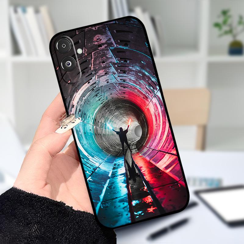 For Samsung F14 M14 5G Soft Case Fashion Printing Black Silicone TPU Phone Cover For Samsung Galaxy A14 4G 5G Shockproof Cases