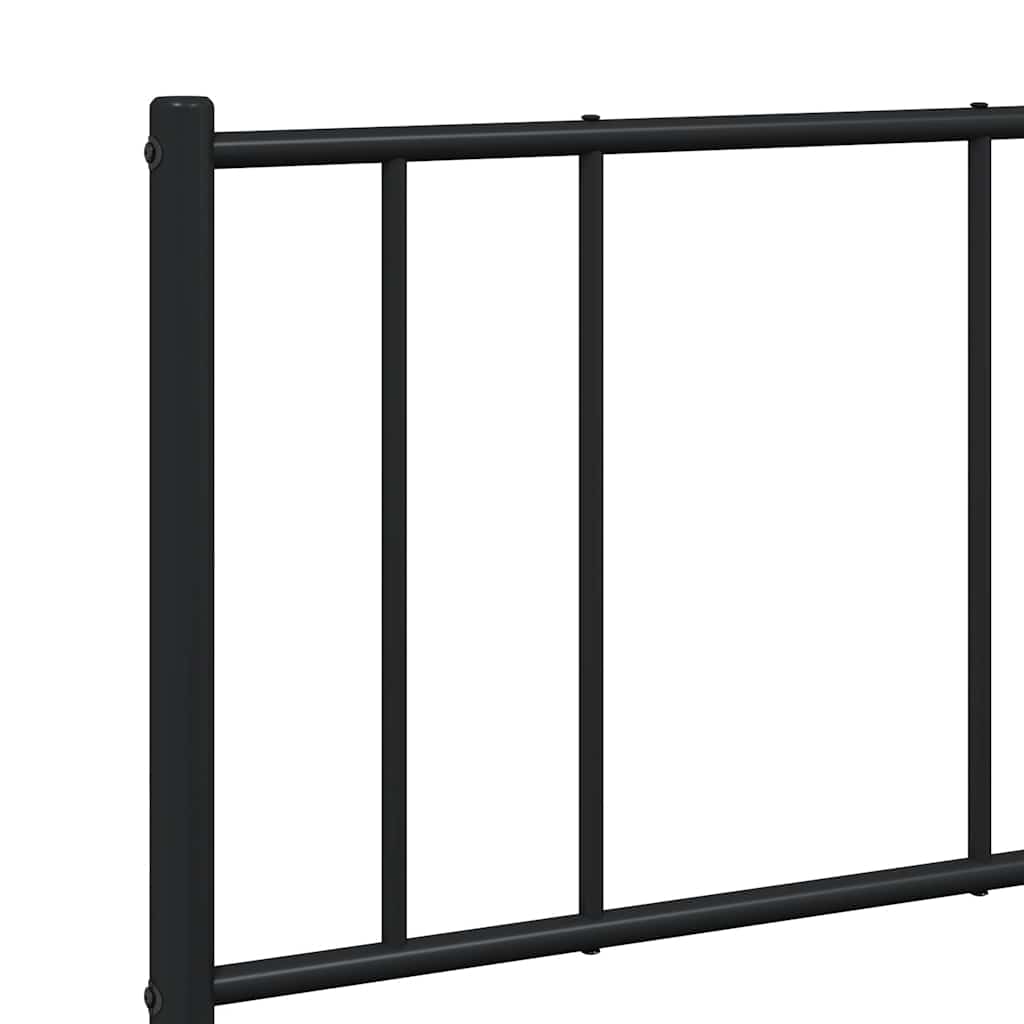 Metal Bed Frame with Headboard Black 120 x 200 cm
