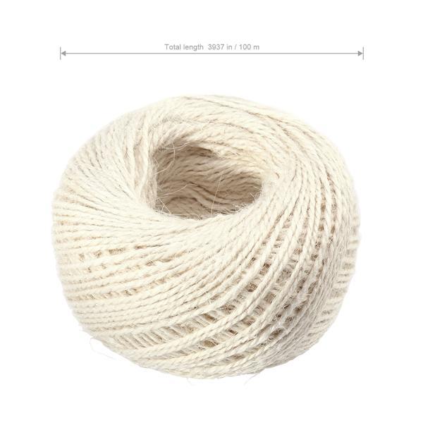 10m de largo Natural Yute Cuerda Cordel de Cáñamo Lino Con Cable Cable Rústico Cuerda Cadena de bricolaje