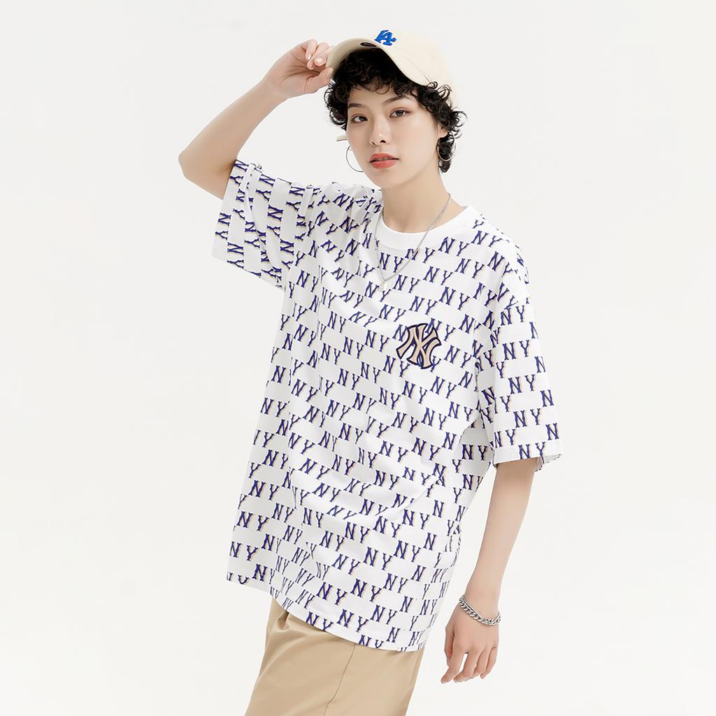 New MLB Set In Sleeve T Shirt Unisex White 3ATSM1133-50WHS