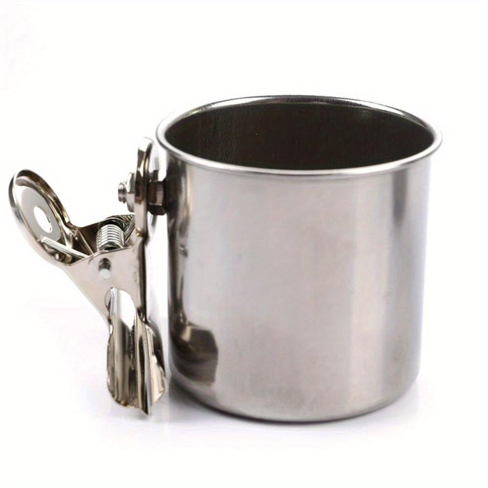 1 Stück Edelstahl Vögel Papagei Futterspender Rund Voliere Haustierfutter Wasser Fressnapf