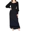 2023 Autumn High-End Tassel Hem Dress - Solid Color, European & American Style